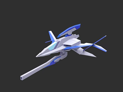 Futuristic Blue And White Aircraft 3D Model With Sleek Aerodynamic Design 3d model