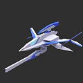 Futuristic Blue And White Aircraft 3D Model With Sleek Aerodynamic Design