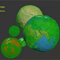 Colorful Celestial Bodies Display With Earth And Various Planets In Space