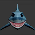 Cute Blue Shark Toy With Friendly Face And Shiny Smooth Surface