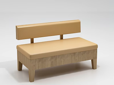 Modern Leisure Chair With Wooden Frame And Light Brown Upholstered Seat Backrest 3d model