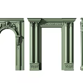 Green Arched Doorways With Classic Carved Details And Elegant Architectural Design