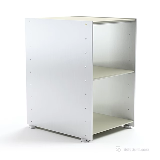 White Open Storage Shelf Unit With Multiple Tiers For Home Organization 3d model