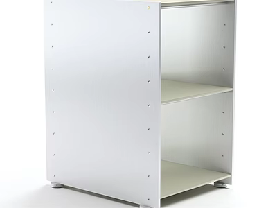White Open Storage Shelf Unit With Multiple Tiers For Home Organization 3d model