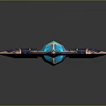 3D Rendered Fantasy Staff With Blue Gemstones Metallic Structure And Decorative Spikes