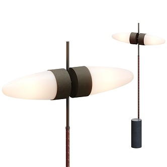 Oxidized double pin floor lamp 18 3d model