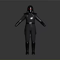 Game Movie Character Wearing Dark Uniform With Helmet And Red Eyes