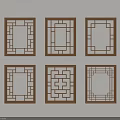 Six Different Traditional Chinese Wooden Lattice Windows With Intricate Patterns