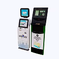 Public Facility Self Service Kiosks With easyPay White Black Green Design And Touch Screen Interface