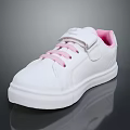 White Casual Sneakers With Pink Laces And Soft Inner Lining Design