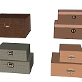 New Chinese style storage box soft box combination 3d model