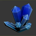 Decorative Ornament Set with Blue Crystal Cluster Shiny Glossy Design for Home Decor