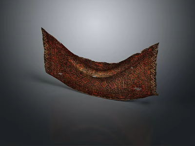 Elegant Curved Woven Textile With Brown Intricate Patterns For Home Decor 3d model