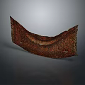 Elegant Curved Woven Textile With Brown Intricate Patterns For Home Decor
