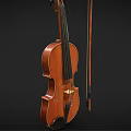 Classic Musical Instrument Violin With Handcrafted Bow And Smooth Wooden Finish