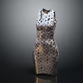 Elegant Sleeveless Sequined Fitted Party Dress With Sparkling Black Patterns