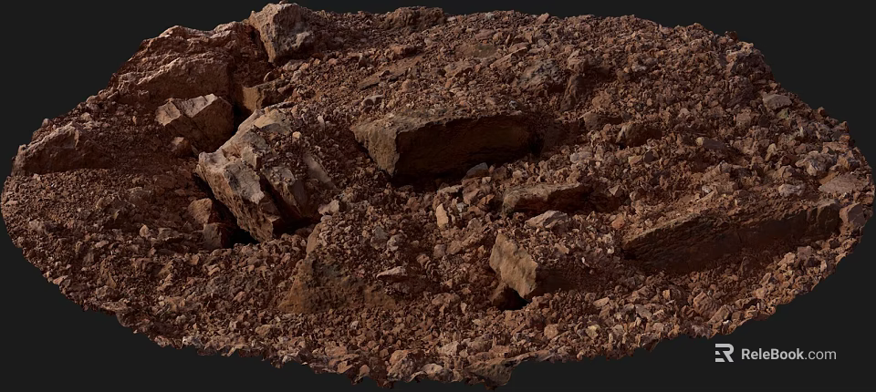 Natural Stone Wood Material With Rough Texture In Outdoor Setting 3d model