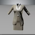 Beige Cardigan With White Shirt And Beige Skirt Professional Office Outfit Design