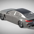 BMW Gray Sports Car With Black Roof Sporty Front Fascia And Red Brake Calipers