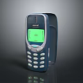 Classic Nokia Mobile Phone With Green Screen And Numeric Keypad Design 3d model