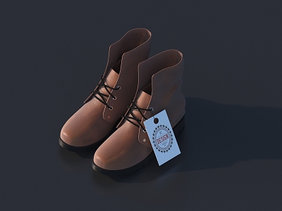 Modern leather shoes 3d model