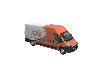 Orange And White GDM Logistics Solutions Van For Transportation Services 3d model