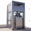 Sleek Modern Exterior Elevator Design With Glass Structure And Building Facade Integration 3d model