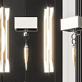 Modern Elegant Wall Lamps With White Shades Chrome Brackets And Crystal Pendants