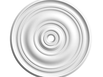 Modern White Circular Ceiling Rose With Concentric Circles Minimalist Home Interior Design 3d model