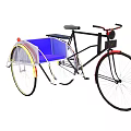Classic Tricycle With Blue Seat Red Accents Black Frame And Wheels