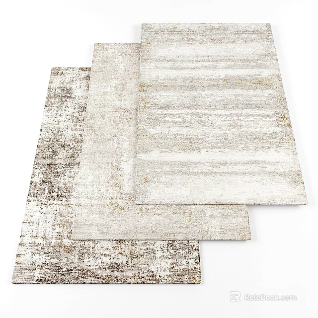 Neutral Toned Square Rugs With Textured Patterns For Modern Home Decor 3d model 