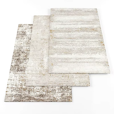 Neutral Toned Square Rugs With Textured Patterns For Modern Home Decor 3d model