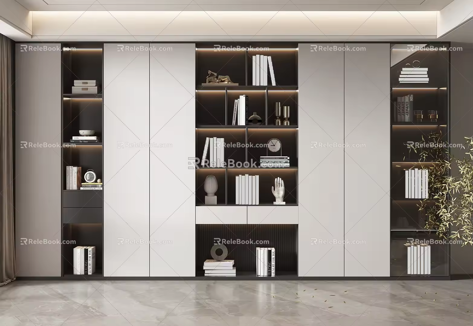 Modern bookcase 3d model