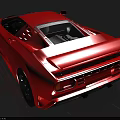 Red Sports Car With Sleek Aerodynamic Body And Front Headlights Design