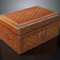 Vintage Wooden Display Cabinet Shelf With Geometric Carved Patterns And Traditional Style