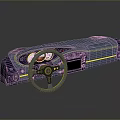 Blue Automotive Dashboard Interior with Steering Wheel Yellow Accents and Air Vents