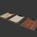 Three Different Wooden Clipboards With Natural Wood Design For Holding Papers
