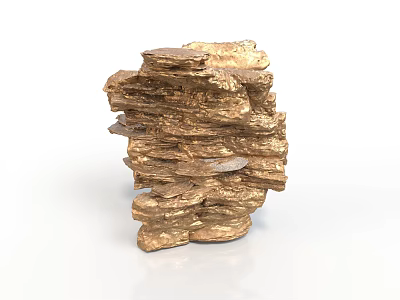 Golden Layered Stacked Stone Like Home Living Decorative Ornament For Modern Interior 3d model