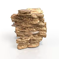 Golden Layered Stacked Stone Like Home Living Decorative Ornament For Modern Interior