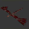 Red Mythical Dragon 3D Model With Spread Wings And Scaled Body
