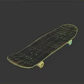 Vintage Skateboard With Wooden Deck Yellow Wheels And Classic Design
