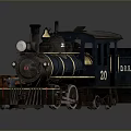Vintage Train Model B.R.R. Number 20 With Blue Black Design And Small Cargo Car