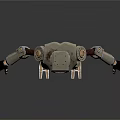 Futuristic Humanoid Robot With White And Blue Mechanical Body And Glowing Blue Circles