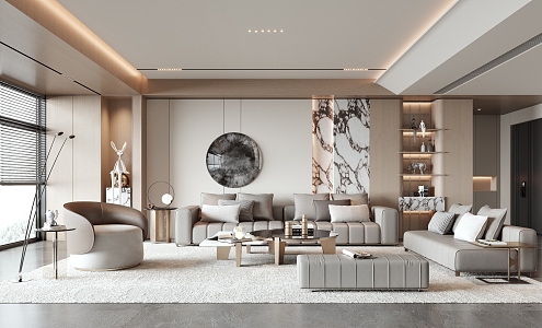 modern living room 3d model