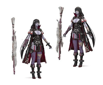 Modern game character cartoon girl hand-made 3d model