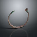 Antique Bronze Bracelet With Twisted Design And Dragon Head Ends Vintage Fashion Accessory