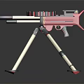 Pink White And Purple Toy Gun Structure With Tripod Stand And Barrel Design