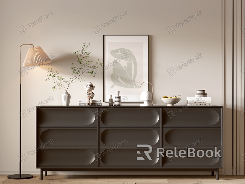 Modern Black Cabinet Whole Cabinet Sideboard Cabinet Balcony Cabinet Storage Cabinet Entrance Cabinet model