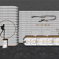 Modern Front Office Front Desk 3d model