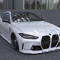 White Sleek Sports Car With Modern Design Black Wheels And Front Grille